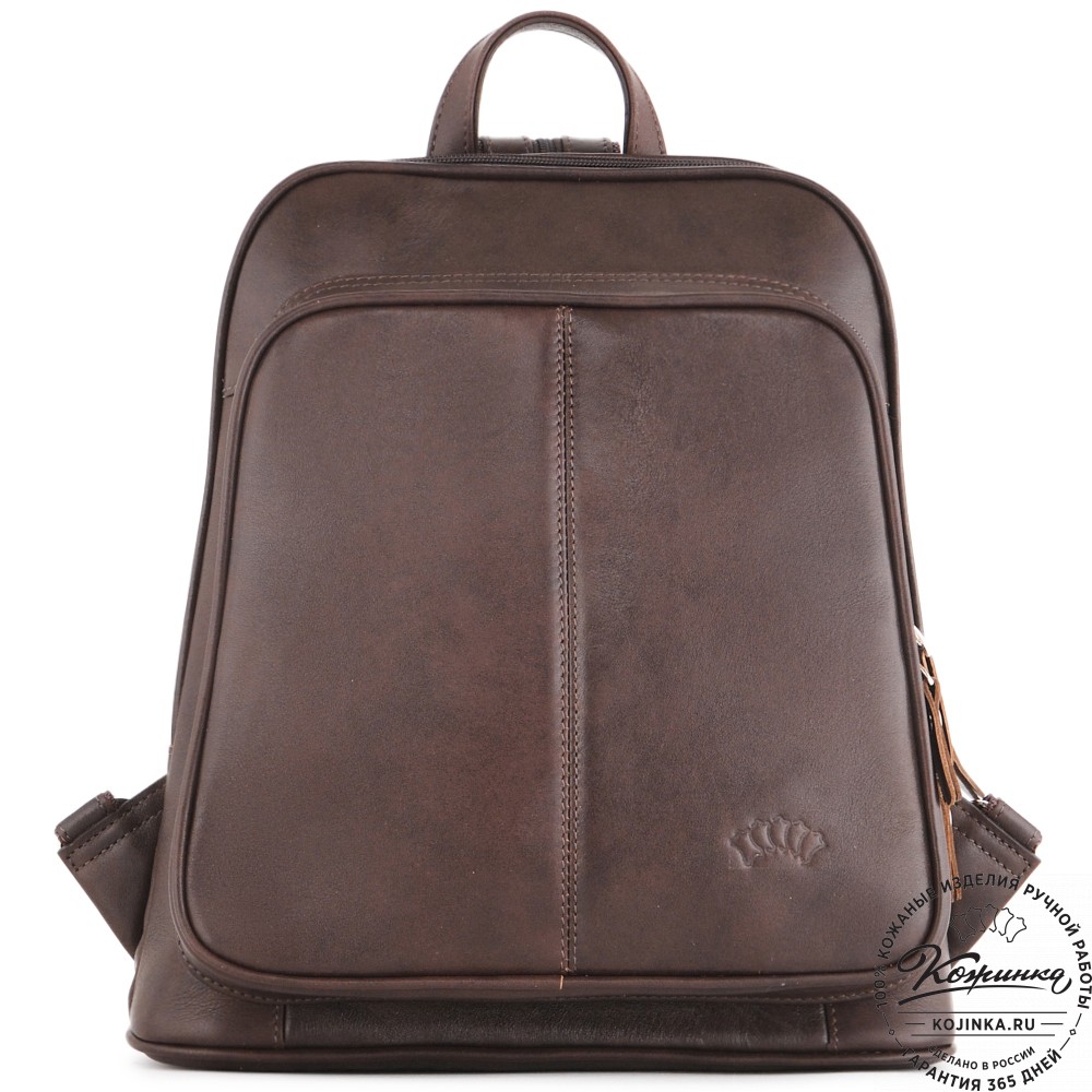  Женский кожаный рюкзак "Бэтси" (тёмно-коричневый) 